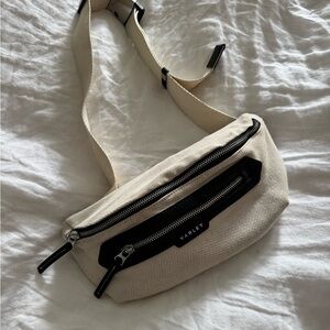 Varley Cream and Black Belt Bag